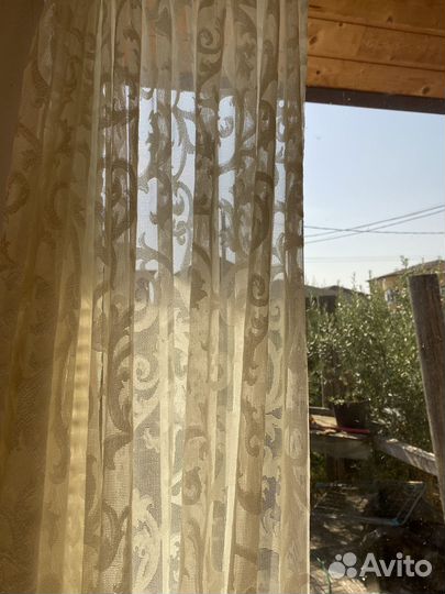 Шторы тюль, 3 полотна общ длина 13 м, высота 2,9 м