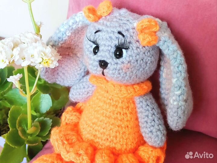 Зайка, вязанная крючком игрушка, ручная работа