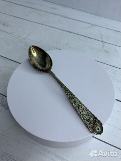 Ложка эмали серебро 875 со звездой