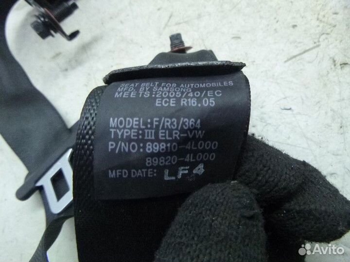 Ремень задний левый hyundai solaris 2010