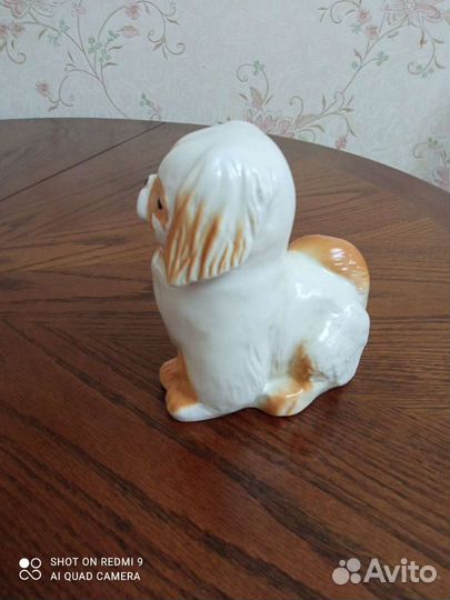 Фарфоровая статуэтка Пекинес белый лфз