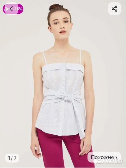 Топ в полоску с бантом