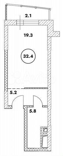 1-к. апартаменты, 32,4 м², 12/29 эт.