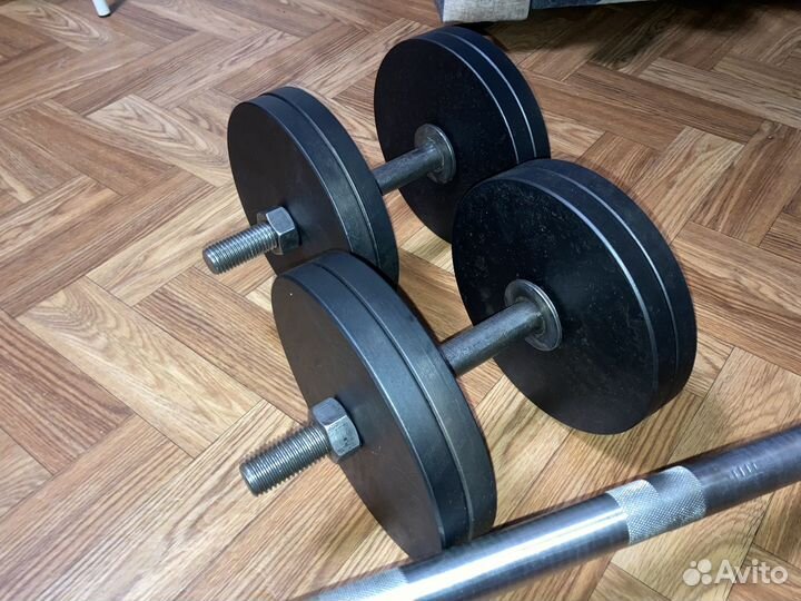 Штанга + гантели