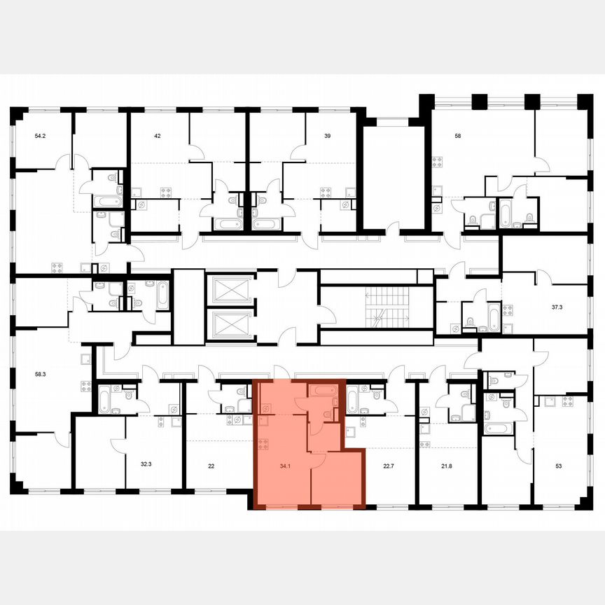 1-к. квартира, 34,1 м², 15/15 эт.