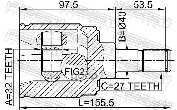 Шрус внутренний правый 32X40X27 0311crvmtrh Febest