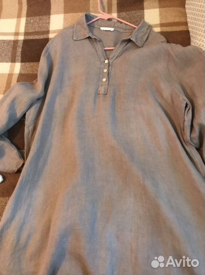 Платье рубашка лен