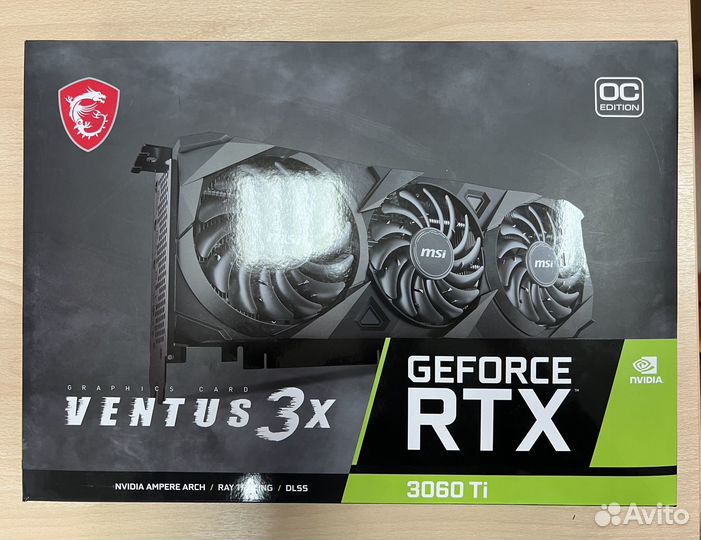 Видеокарта RTX 3060ti MSI ventus 3x 8Gb OC LHR