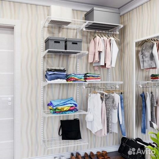 Универсальная маленькая гардеробная белая 350 (126