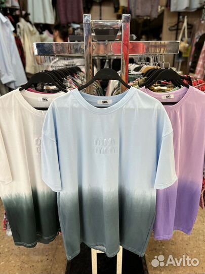 Футболка Miu Miu амбре градиент Оверсайз до 50