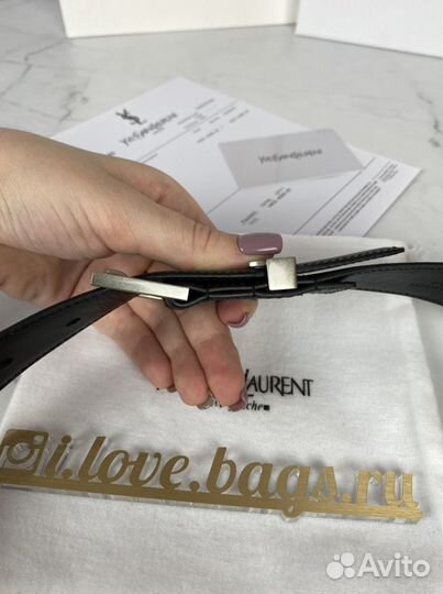 Ремень YSL Monogram 3 см из натуральной кожи