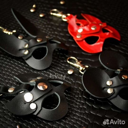 Брелок кожаный Кошечка Зайчик Мышка Чертёнок