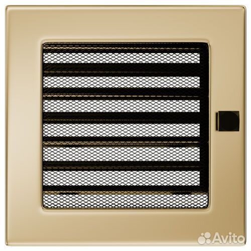 Вентиляционная решетка 17х17 с жалюзи золото