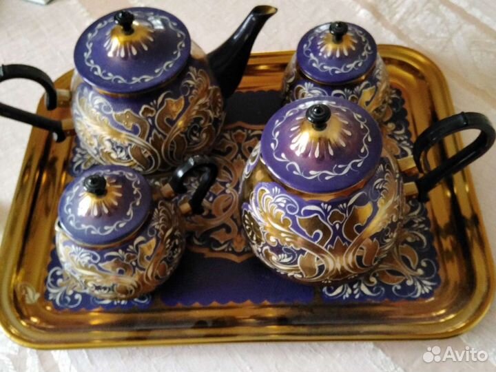 Набор для интерьера, сервиз, ваза кобальт