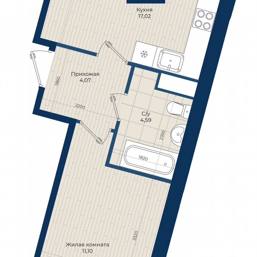 1-к. квартира, 38,7 м², 11/12 эт.