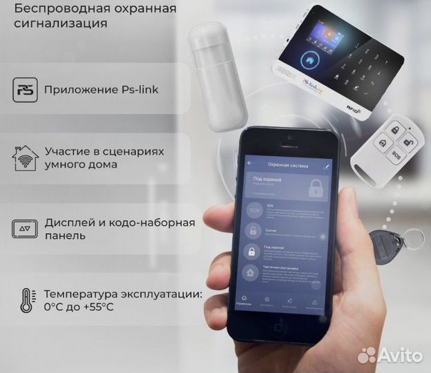Беспроводная охранная (пожарная) WiFi GSM сигнализ