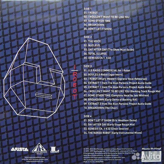 Виниловая пластинка Alan Parsons Project — I robot