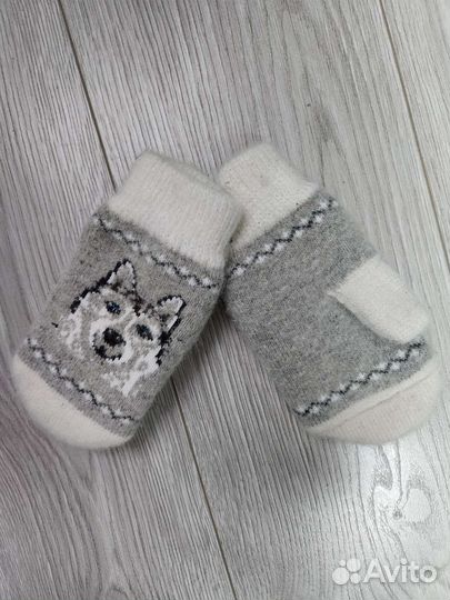 Варежки детские шерстяные