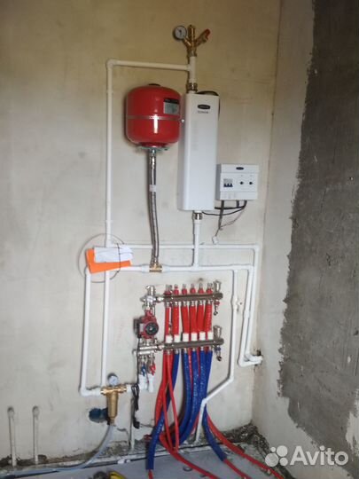 Водяной теплый пол, сантехника, электрика