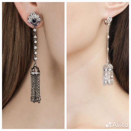 Серьги кисточки серебро 925