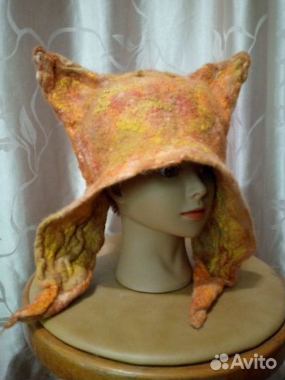 Шапка для бани шерсть ручная работа