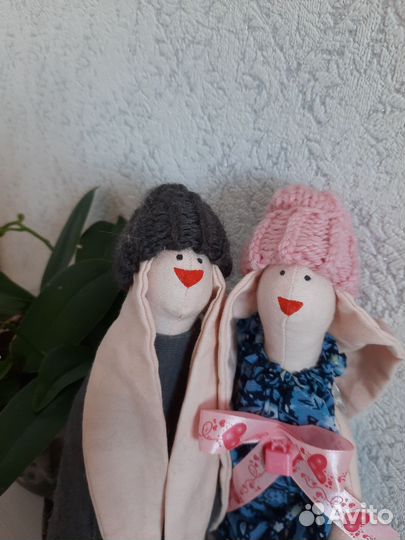 Тильда зайки пара, ручная работа