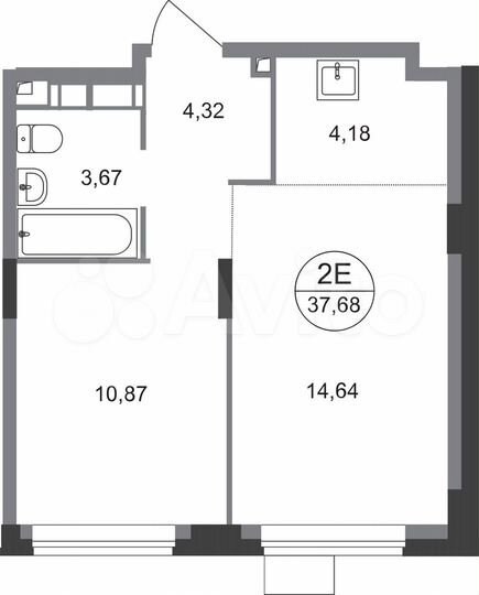2-к. квартира, 37,7 м², 13/22 эт.