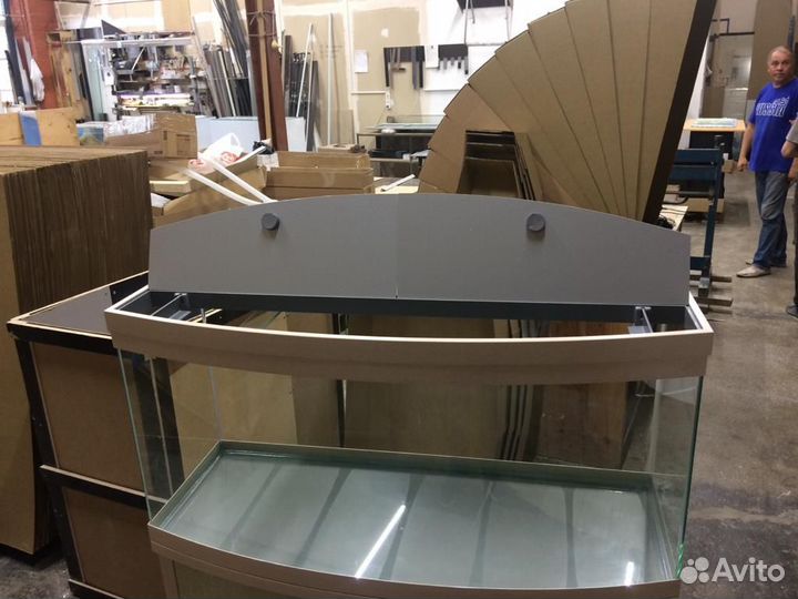 Аквариум 300 литров панорамный светлый абс