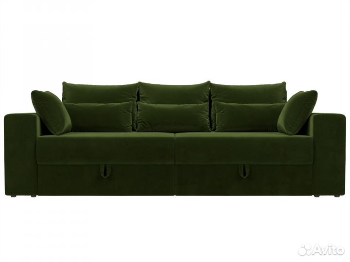 Диван прямой Майами, микровельвет, зеленый. Москва