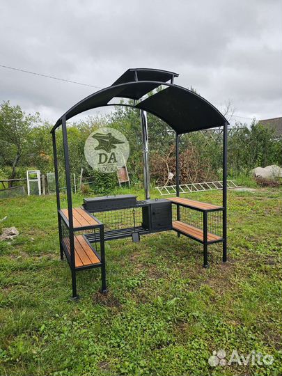 Мангал беседка с печью под казан 4мм