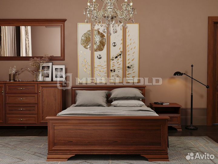Кровать Кентаки BRW Мебель LOZ/140x200 каштан