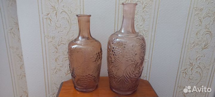 Два Старых Графина СССР, рябина, цветное стекло