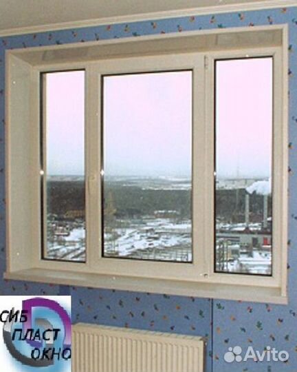 Окно трехстворчатое 2050*1300