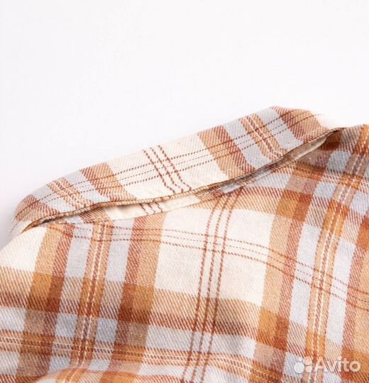 Рубашка байковая в клетку для мальчика р116-128
