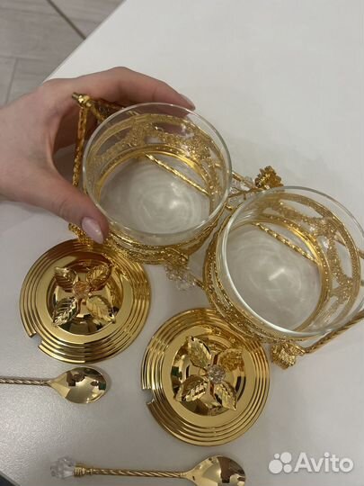 Сахарница конфетница для орешок золотистый