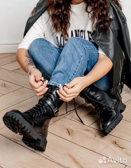 Ботинки женские берцы 38р натуральная кожа