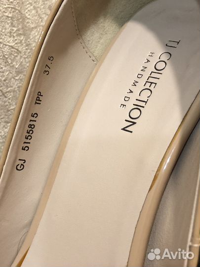 Туфли TJ collection 37,5 р пудрово-бежевые, кожа
