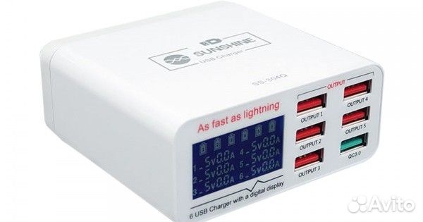 Зарядная USB станция Sunshine SS-304Q с измерением