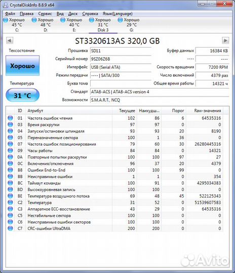 Жесткий диск hdd 320 gb проверенные