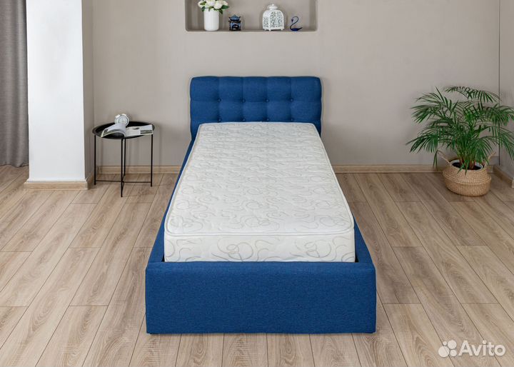 Кровать 90х200 двуспальная джинс