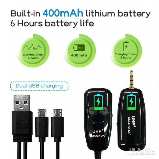 Микрофон UHF X016 беспроводной двойной