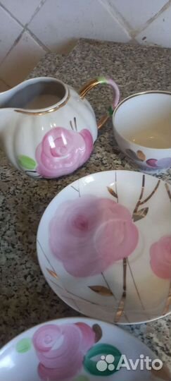 Чайник блюдце чашки молочница дулево пион