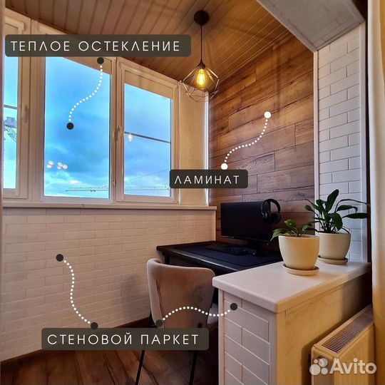 Отделка балконов и лоджий ламинатом