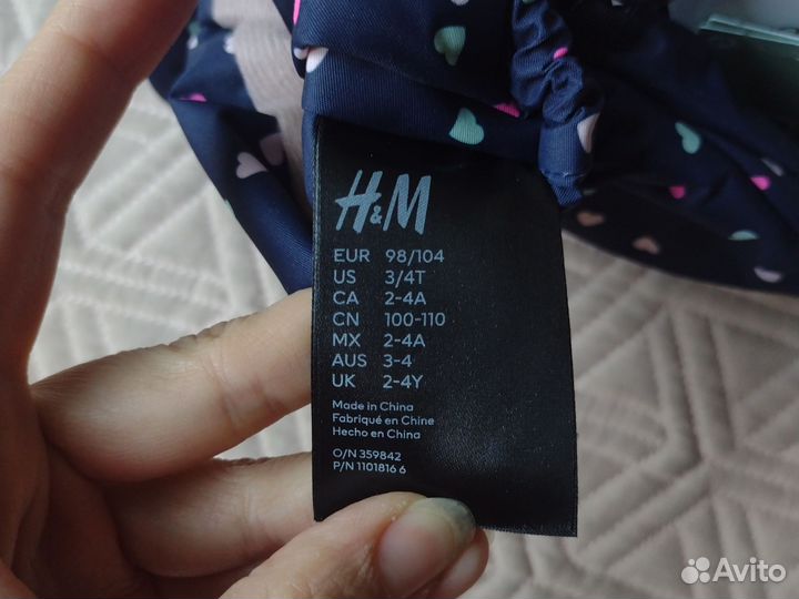 Новые варежки зимние 98-104 H&M 3-4г девочк синие