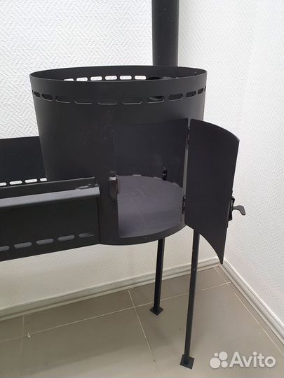 Казан-мангал с трубой и дверцей