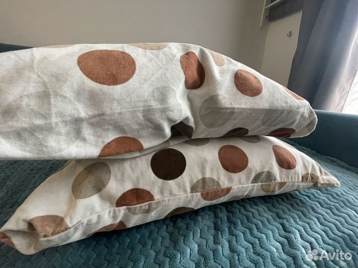 Подушки перьевые, 2 шт, 50х50, с наволочками