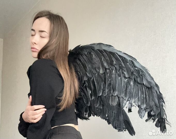 Крылья черного ангела на хэллоуин