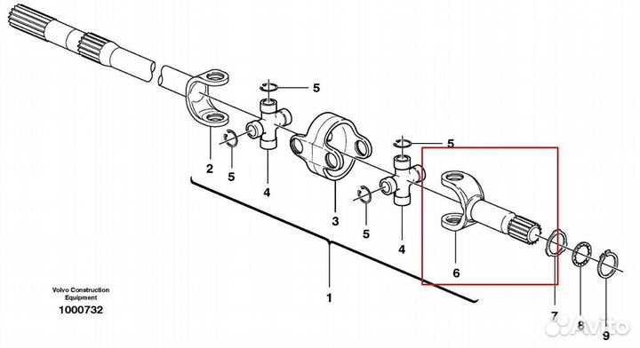33742630 Полуось на экскаватор погрузчик