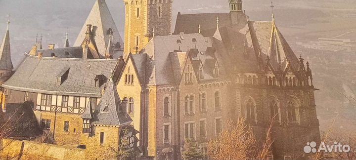 Фотообои (Германия), замок, горы Гарц, природа