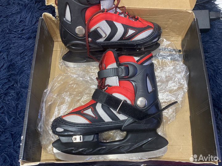 Коньки хоккейные раздвижные 32-35
